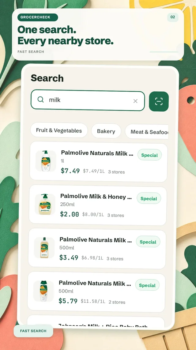 Product search across nearby stores